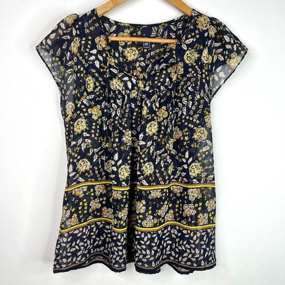 GAP Sheer Floral Boho Blouse XS
